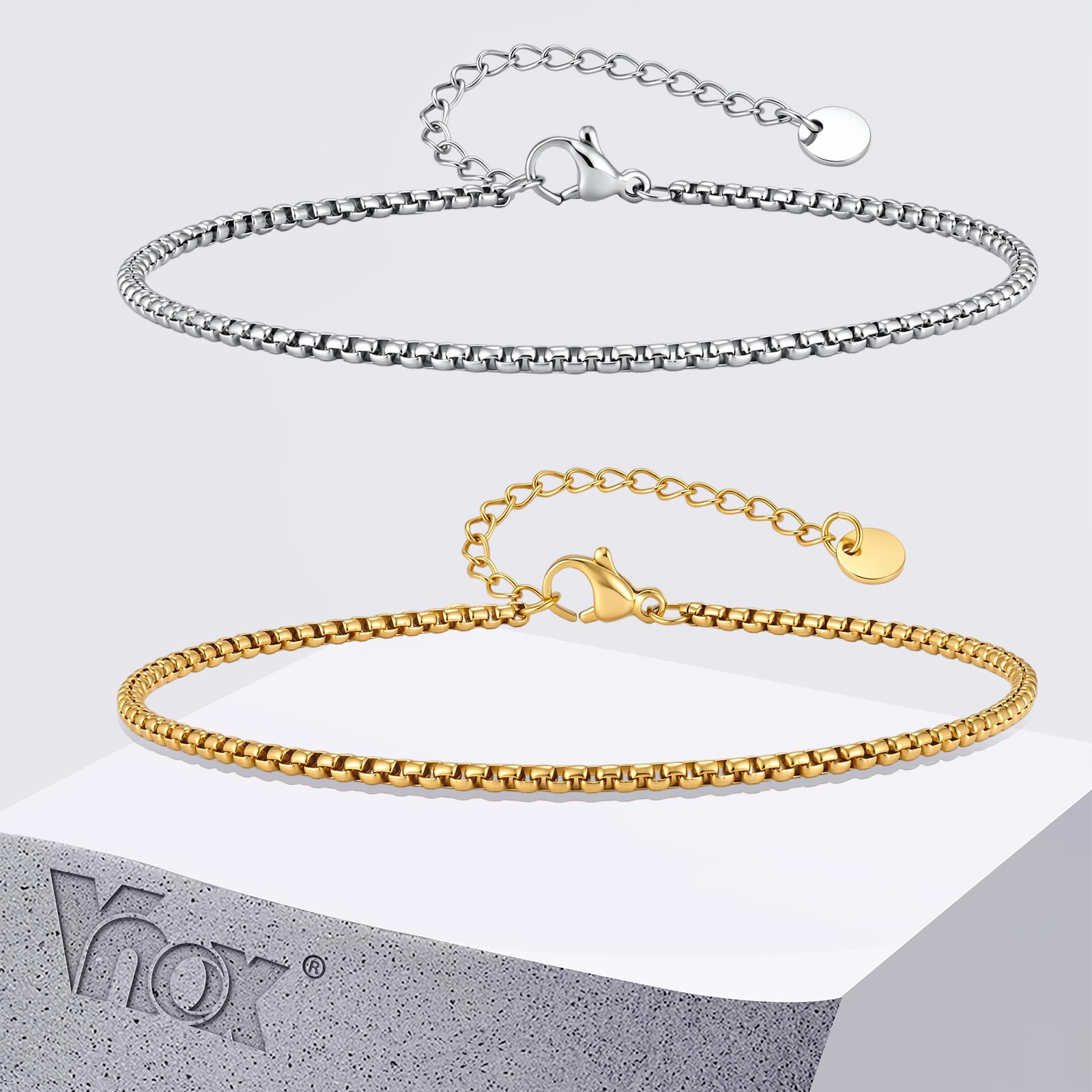 Jc Jewelry & Watches Photos - Браслет-цепочка Vnox из нержавеющей стали для