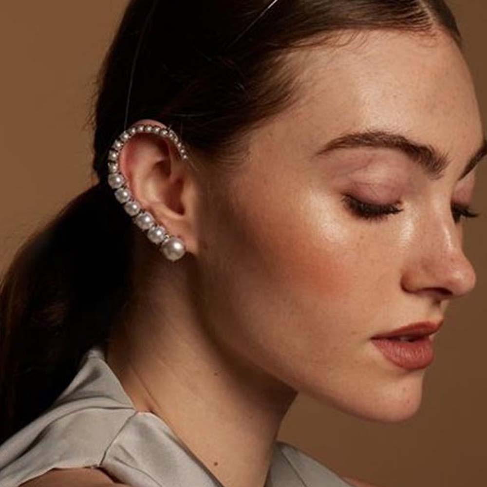 Pearl Stud Earrings - Жемчужные клипсы Stonefans для ушей без