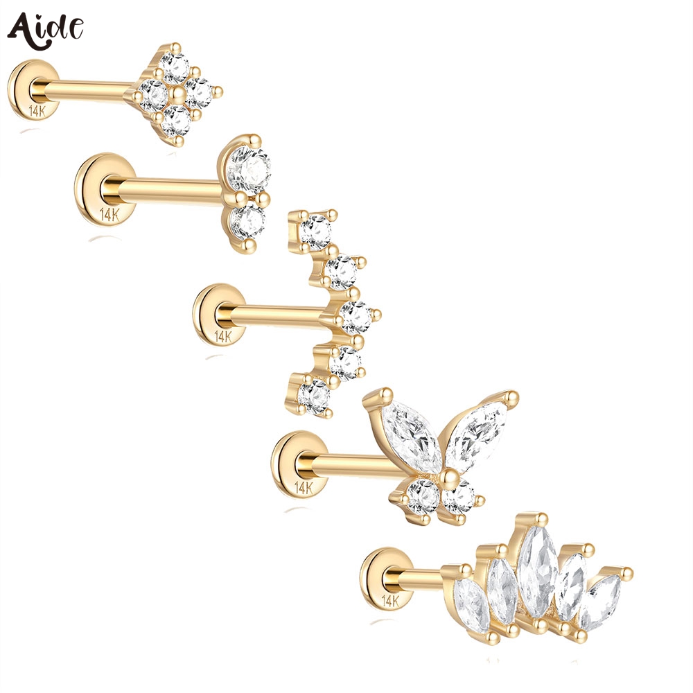 Pearl Stud Earrings - Серьги-гвоздики из циркония и жемчуга, 14