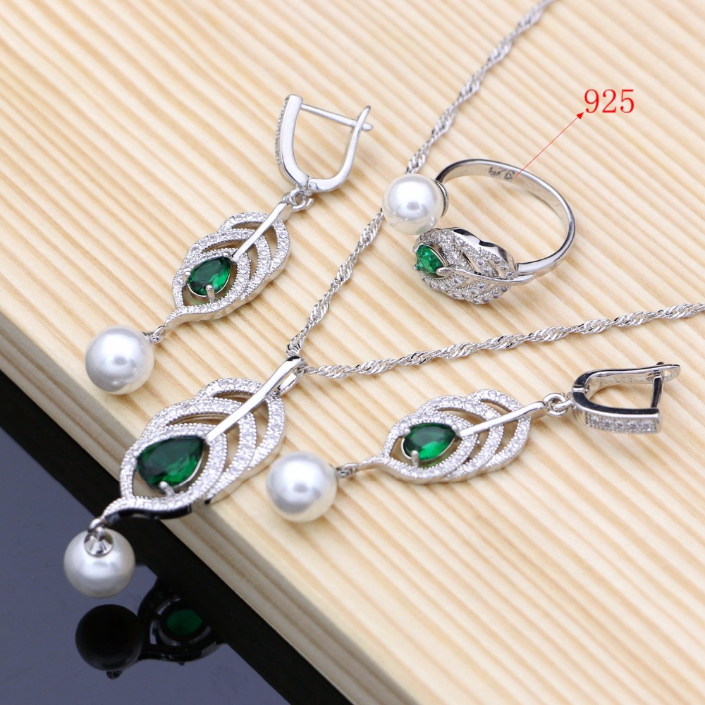 Серебро 925, свадебные комплек – обзор и цена Pearl Stud Earrings