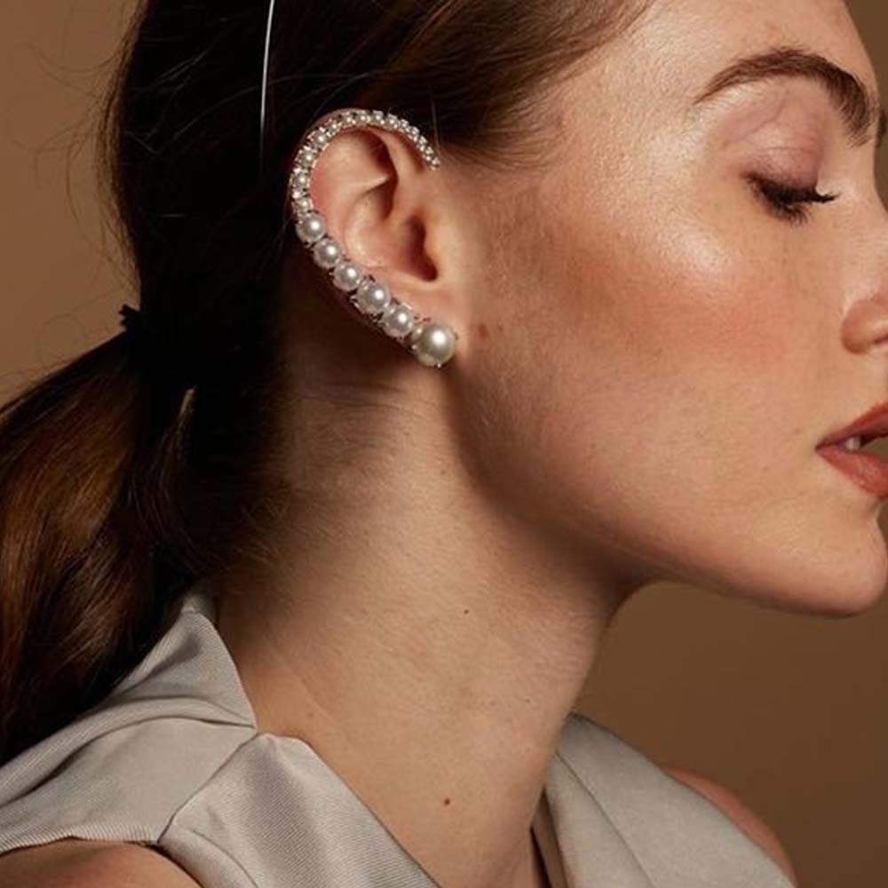 Жемчужные клипсы Stonefans для – обзор и цена Pearl Stud Earrings