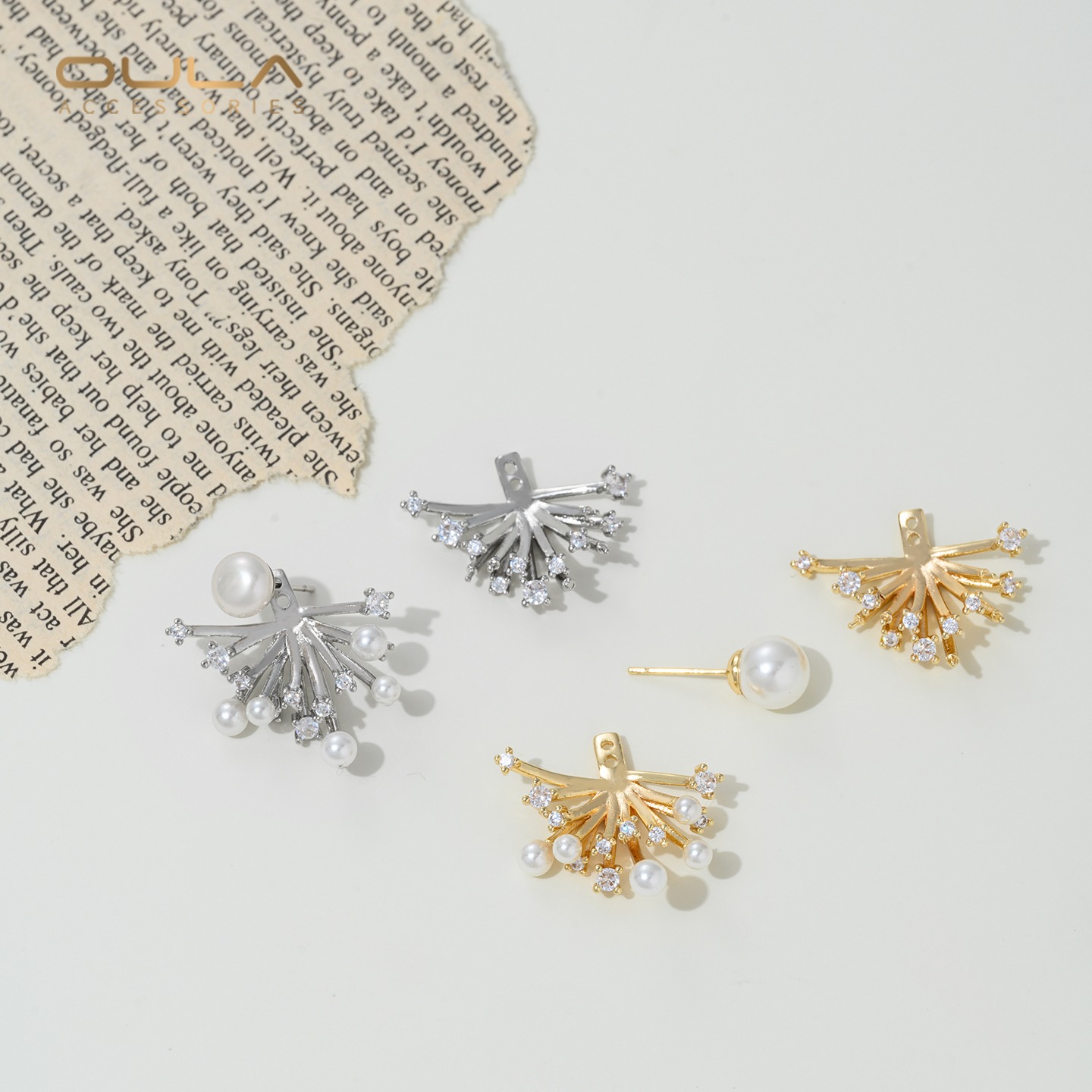 Серьги-гвоздики с цирконами и  – обзор и цена Pearl Stud Earrings