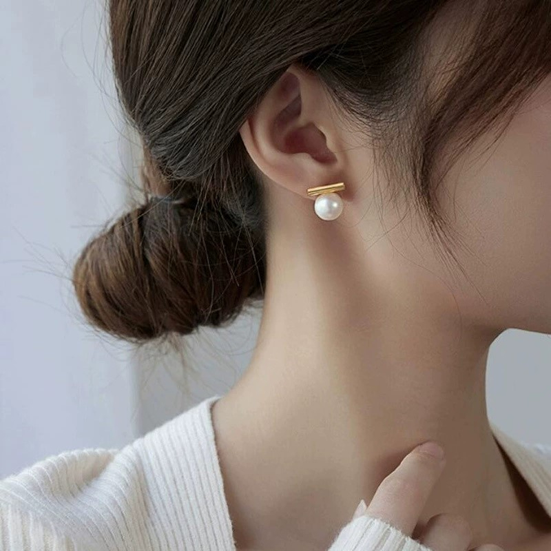 Серьги из серебра 925 пробы с  – обзор и цена Pearl Stud Earrings